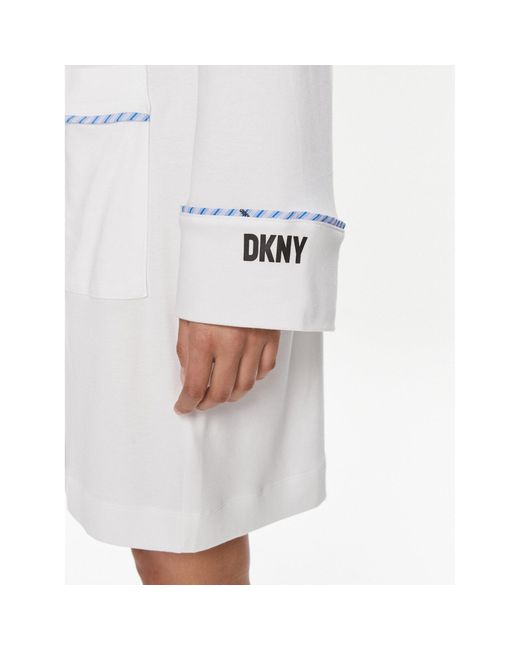 DKNY White Bademantel Yi10008 Weiß
