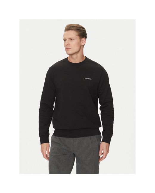Calvin Klein Sweatshirt Linear Box Logo K10K114259 Regular Fit in Black für Herren