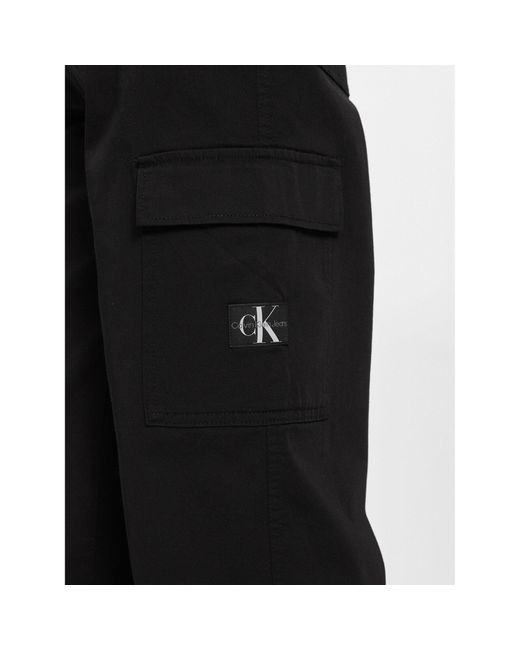 Calvin Klein Black Stoffhose Stretch Twill High Rise Straight J20J221297 Regular Fit
