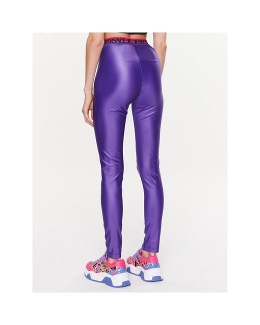Versace Purple Leggings 74Hac101 Slim Fit
