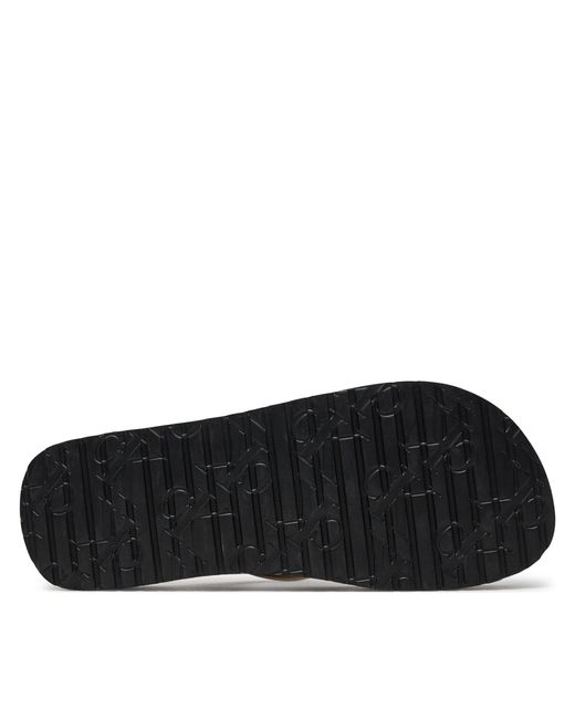 Calvin Klein Black Zehentrenner Beach Sandal Flatform Monologo Yw0Yw01617