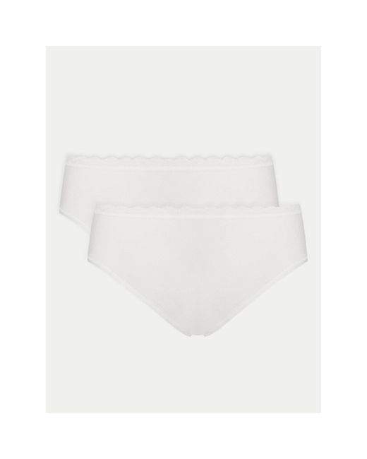 Triumph White 2Er-Set Klassische Damenslips Feel Of Cotton 10225011