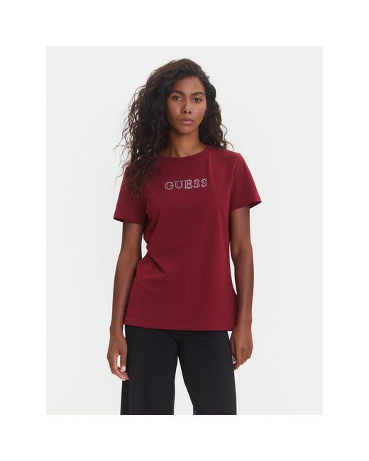 Guess Red T-Shirt V3Bi11 J1314 Regular Fit