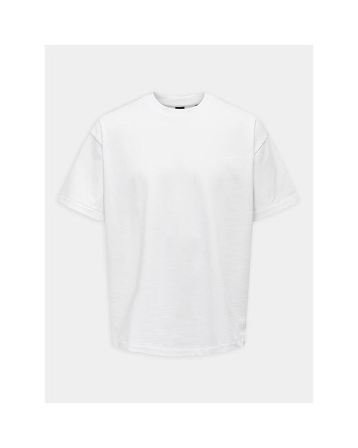 Only & Sons T-Shirt Millenium 22027787 Weiß Oversize in White für Herren