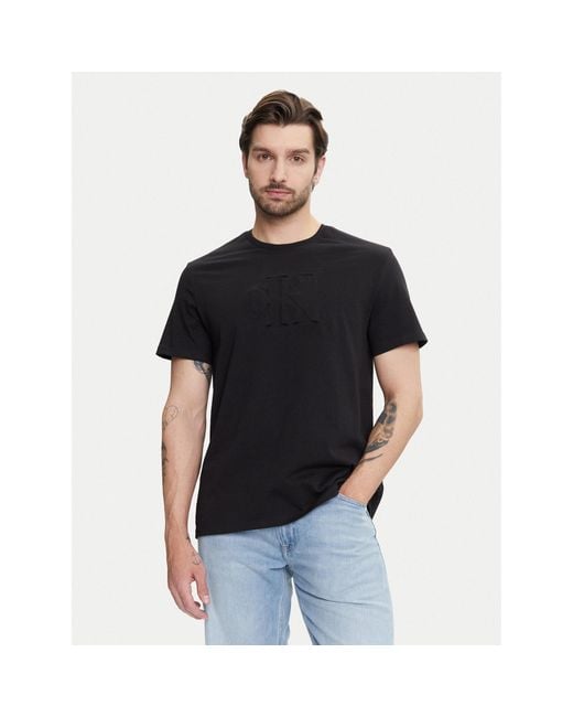 Calvin Klein T-Shirt Deboss Mono Graphic Lv04Rc824G Regular Fit in Black für Herren