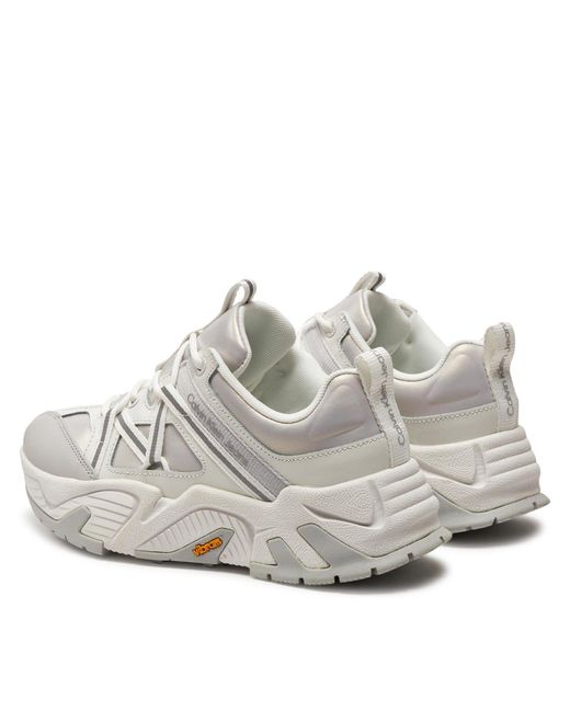 Calvin Klein Gray Sneakers Chunky Run Vibram Lace Refl Wn Yw0Yw01062 Weiß