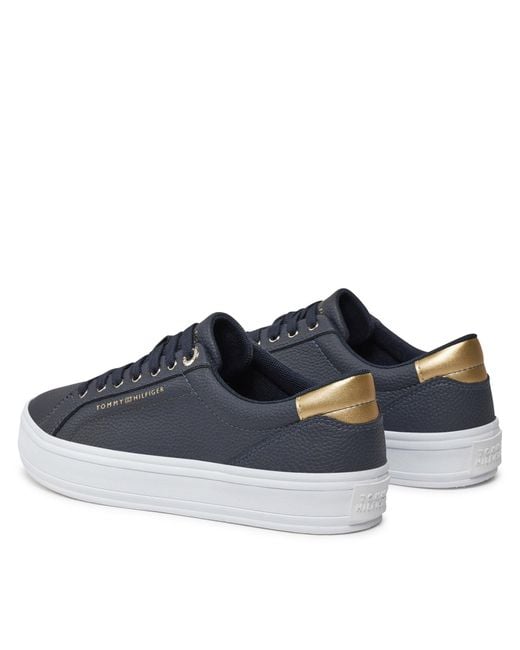 Tommy Hilfiger Blue Sneakers Essential Vulc Leather Sneaker Fw0Fw07778