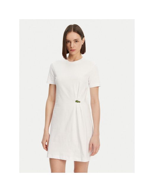Lacoste White Kleid Für Den Alltag Ef0583 Regular Fit