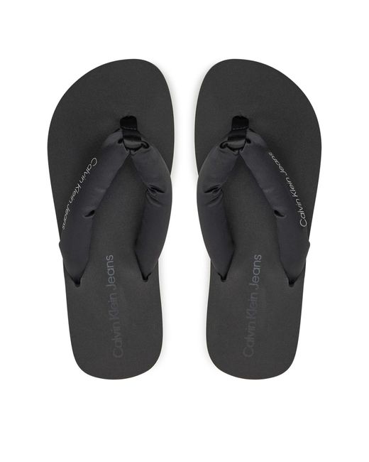 Calvin Klein Black Zehentrenner Beach Sandal Flatform Padded Ny Yw0Yw01400