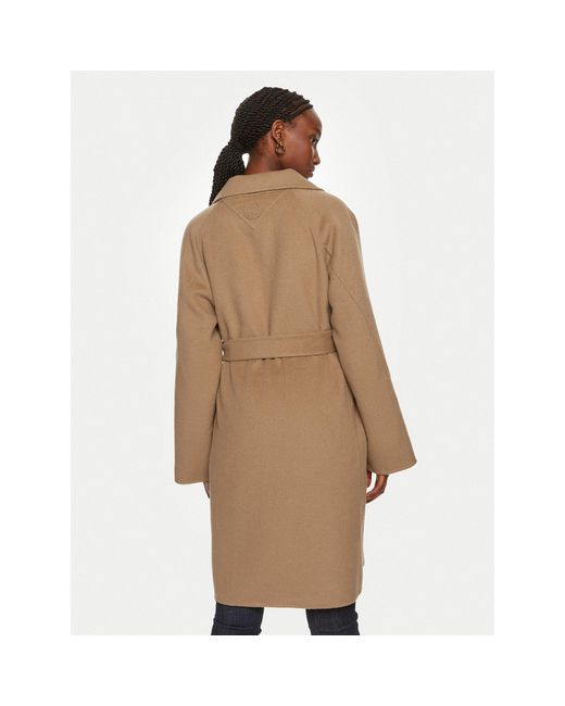 Tommy Hilfiger Brown Wollmantel Ww0Ww43603 Regular Fit
