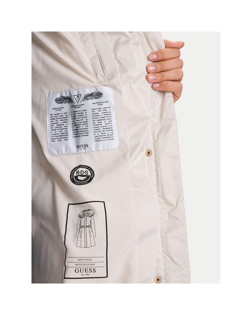Guess White Daunenjacke W5Bl30 W2802 Écru Regular Fit