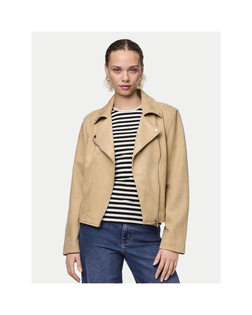 Pieces Natural Jacke Aus Kunstleder Beminda 17134838 Regular Fit