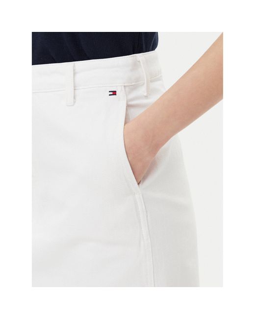 Tommy Hilfiger White Jeansrock Ww0Ww44391 Regular Fit