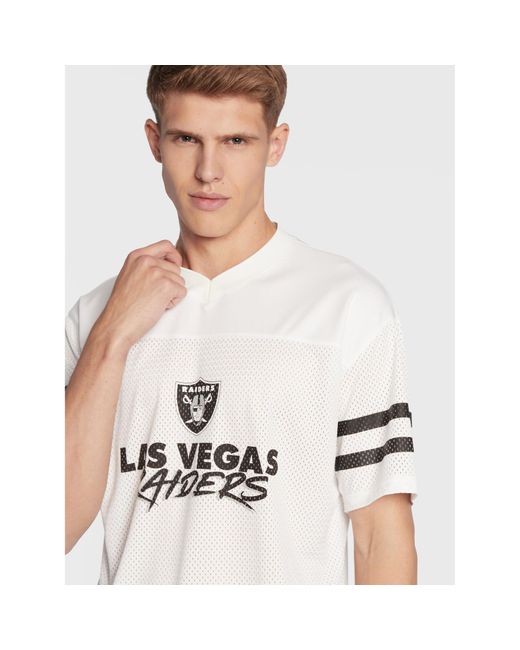 KTZ T-Shirt Las Vegas Raiders Nfl Script 60284671 Weiß Relaxed Fit in White für Herren