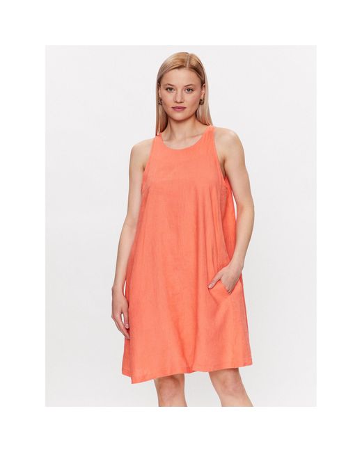 Benetton Orange Kleid Für Den Alltag 4Aghdv02U Regular Fit