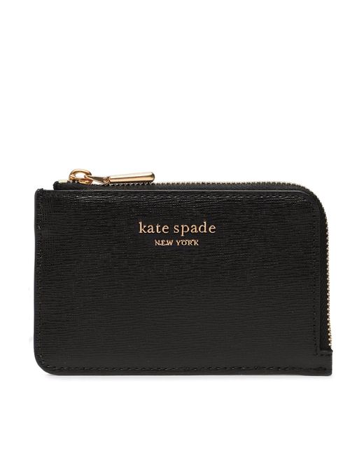 Kate Spade Black Kreditkartenetui Morgan Saffiano Leather Zip Ca K8919