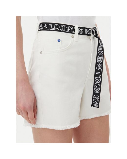 Karl Lagerfeld White Jeansshorts A2W10039 Regular Fit