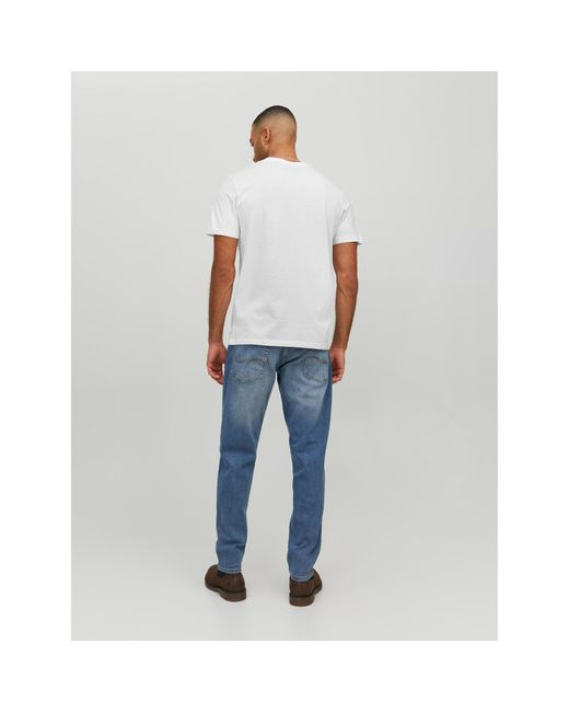 Jack & Jones T-Shirt Basic 12156102 Weiß Standard Fit in White für Herren