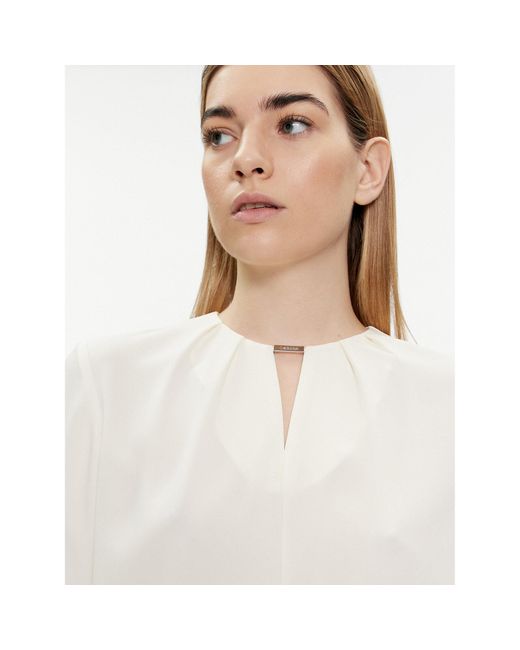 Calvin Klein White Bluse K20K207075 Écru Regular Fit