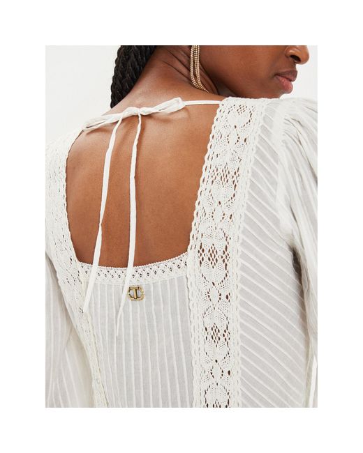 Twinset White Sommerkleid 241Tt2033 Écru Regular Fit