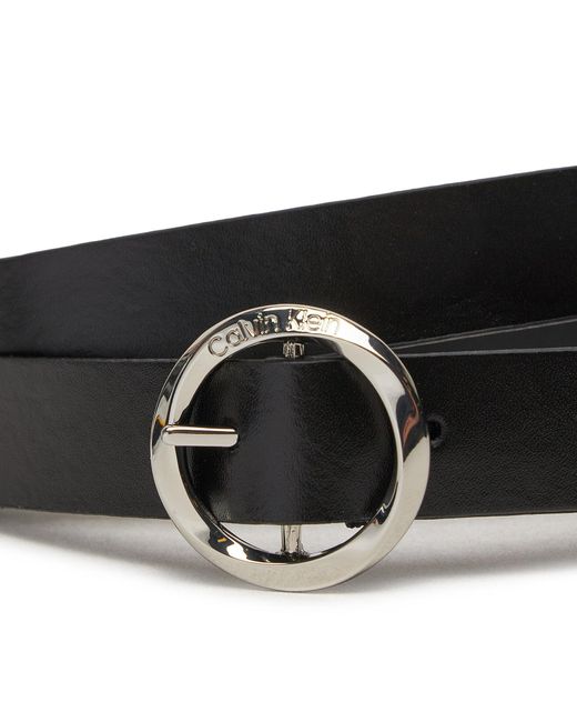 Calvin Klein Black Damengürtel Faceted Round Buckle Belt 2.0 K60K612211