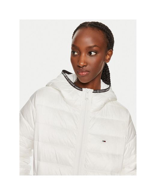 Tommy Hilfiger White Daunenjacke Tape Dw0Dw18308 Weiß Regular Fit