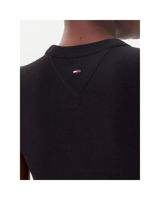 Tommy Hilfiger Black Kleid Für Den Alltag Script Dw0Dw21186 Slim Fit