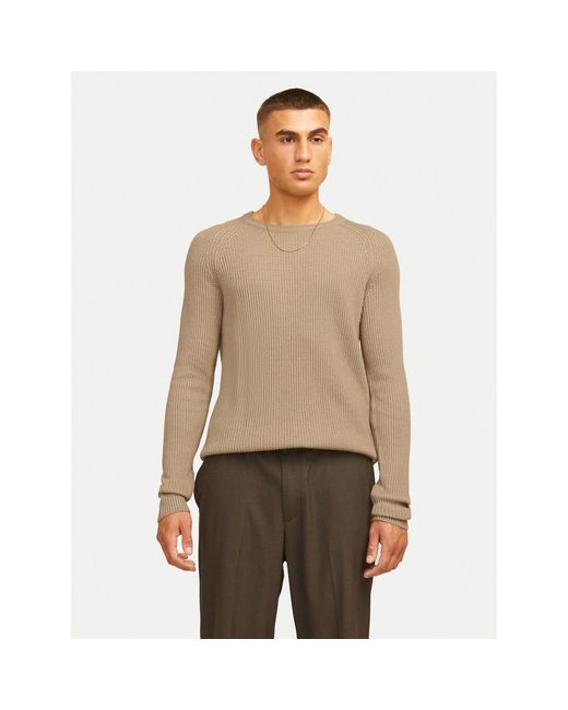Jack & Jones Pullover Pannel 12258471 Regular Fit in Natural für Herren
