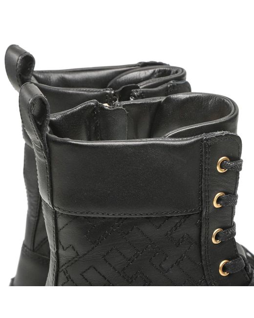 Tommy Hilfiger Schnürstiefeletten lace up zip boot monogram fw0fw06849 black bds