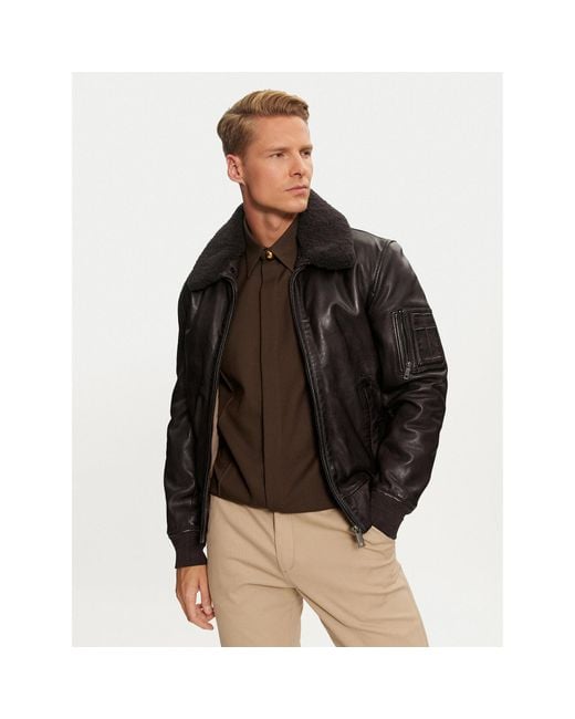 Milestone Lederjacke Ms Tom 43104121070 Regular Fit in Black für Herren
