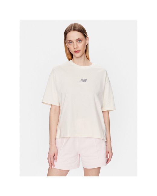 New Balance White T-Shirt Wt31511 Oversize