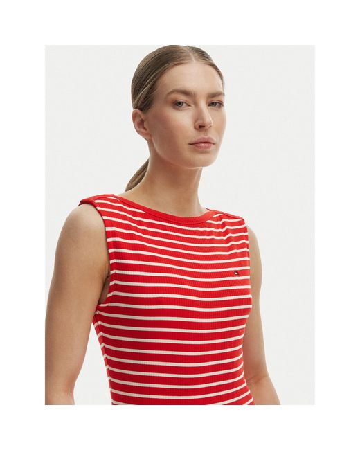 Tommy Hilfiger Red Kleid Für Den Alltag Ww0Ww49311 Slim Fit