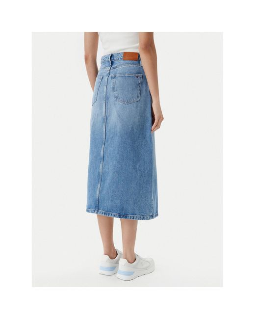 Tommy Hilfiger Blue Jeansrock Ww0Ww45501 Regular Fit