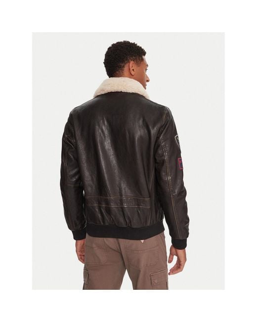 Milestone Lederjacke Msmatti 531070 60400 Regular Fit in Black für Herren