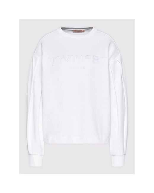 Twin Set White Sweatshirt 221Tp2161 Weiß Regular Fit