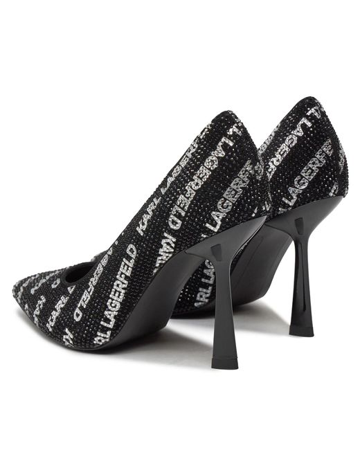 Karl Lagerfeld High heels kl31314 black suede w/silver