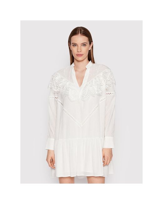 IRO White Kleid Für Den Alltag Dovy Aq137 Weiß Regular Fit
