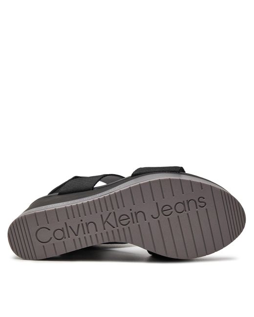 Calvin Klein Sandalen wedge sandal webbing in mr yw0yw01360 black 0go