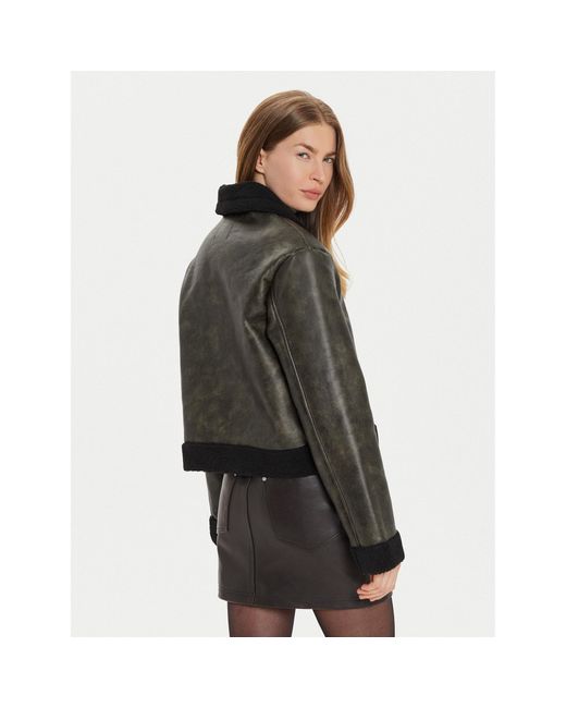 Pieces Green Jacke Aus Kunstleder Pippi 17154704 Regular Fit