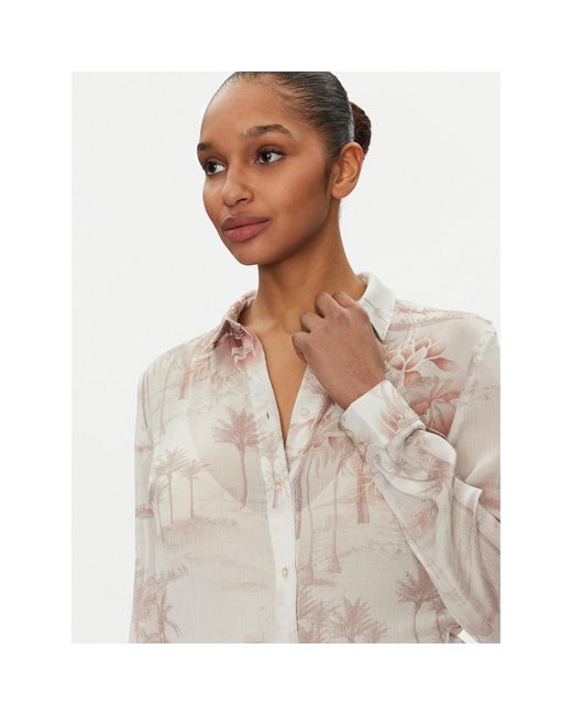 Guess White Hemd W5Gh59 Wdw82 Regular Fit