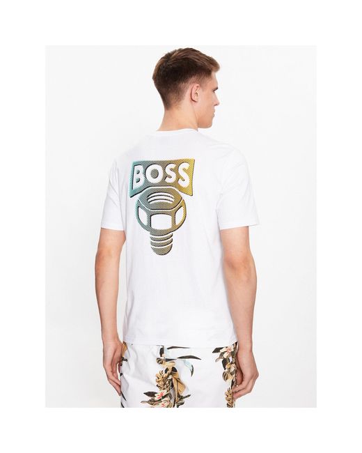 Boss T-Shirt 50491723 Weiß Relaxed Fit in White für Herren