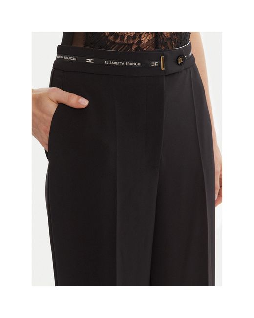 Elisabetta Franchi Black Stoffhose Pa-103-56E2 Regular Fit