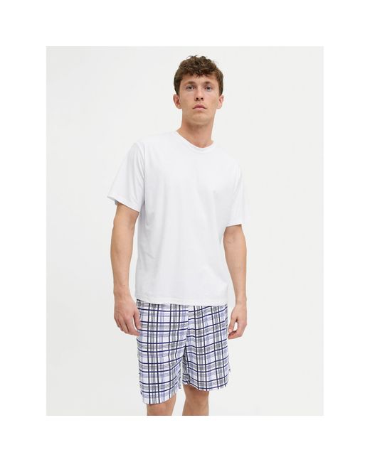 Jack & Jones Pyjama Max 12277165 Standard Fit in White für Herren