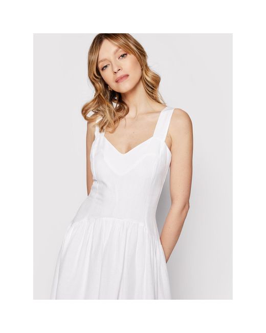 Silvian Heach White Kleid Für Den Alltag Pgp22129Ve Weiß Regular Fit