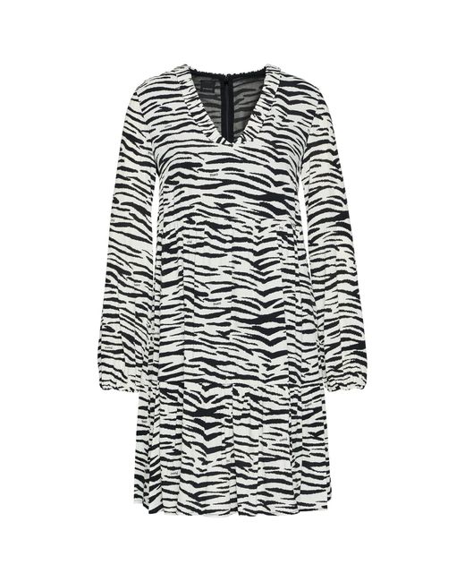 Pinko Gray Kleid Für Den Alltag Zebra 20202 Prr 1N133V 8495 Weiß Regular Fit
