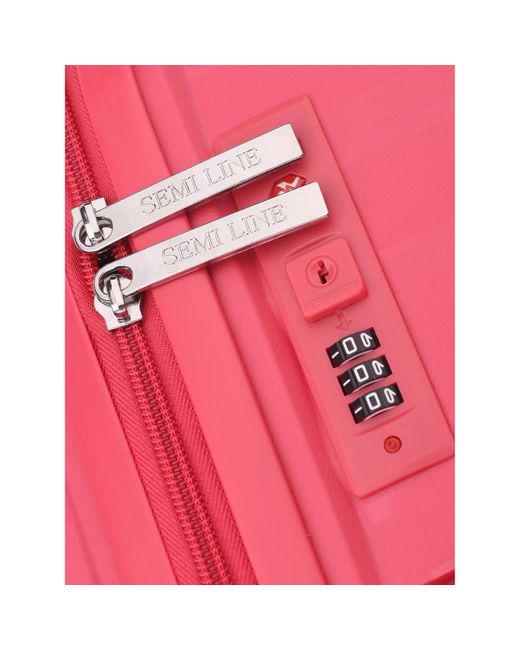 Semi Line Pink Mittlerer Koffer T5909-3