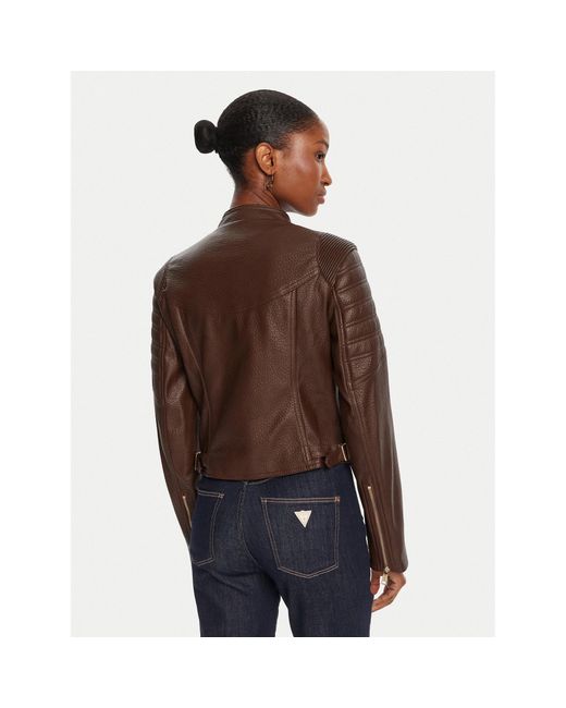 Guess Brown Jacke Aus Kunstleder W5Yl19 Whds0 Regular Fit