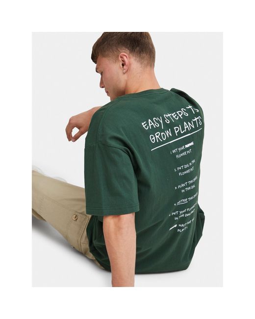 Solid T-Shirt 21108143 Grün Regular Fit in Green für Herren