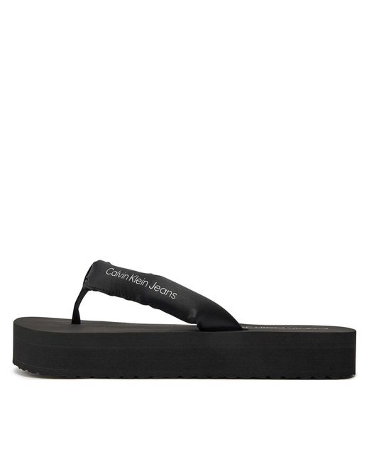Calvin Klein Black Zehentrenner Beach Sandal Flatform Padded Ny Yw0Yw01400