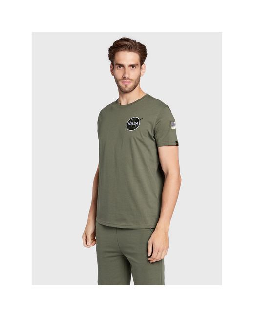 Alpha Industries T-Shirt Space Shuttle 176507 Grün Regular Fit in Green für Herren